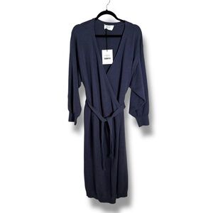 Legoé Heritage Maternity Blue Knit Cotton Wrap Dress Size 2(6/8)